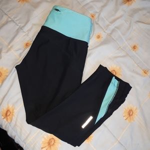 Black and teal leggings